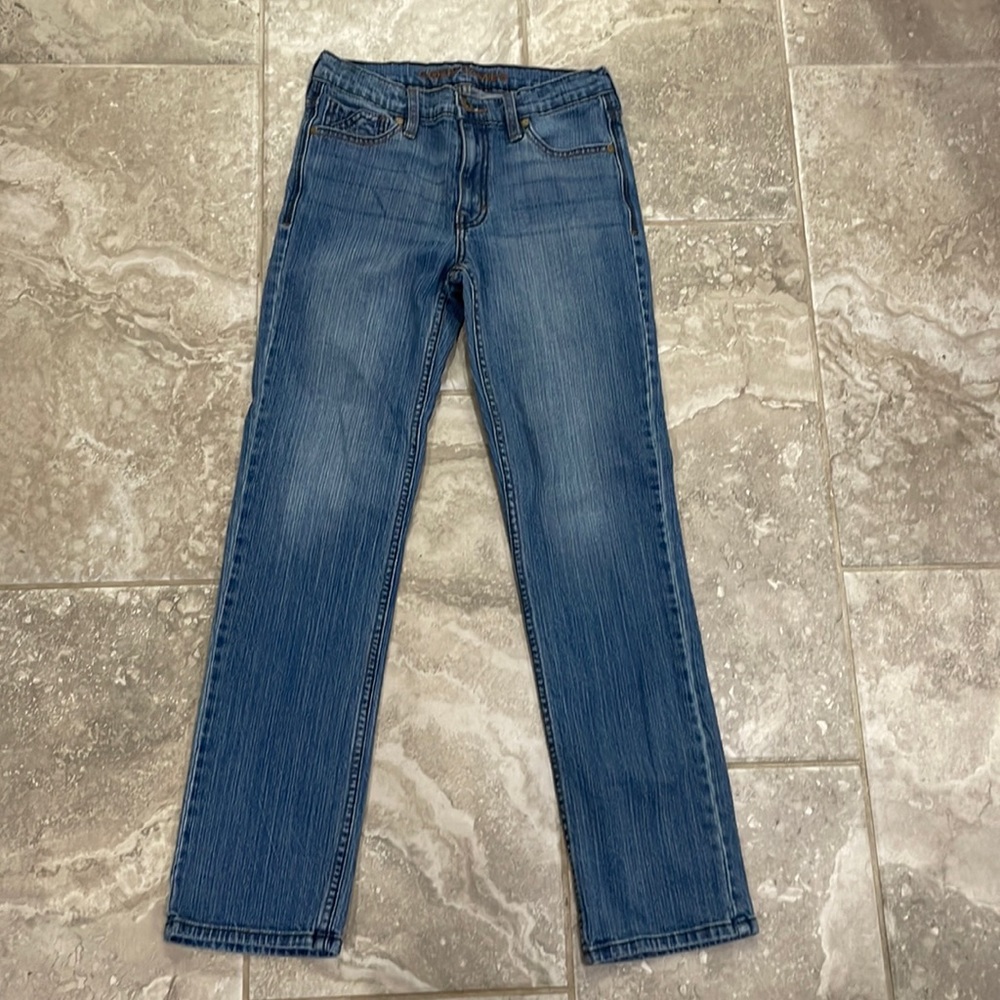 Cody James youth Steel Dust Medium Wash Mid Rise Stretch Slim Straight Sz 16 Reg